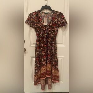 NWT Floral Print High Low Dress